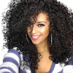 Synthetic Wigs Black Natural Colour Heat Resistant Kinky Curly 100 Heat Resistant Fiber Kinky Curly Free Style 18" Long