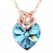 Heart Pendants Jewelry For Women Rose Golr Color Austrian Crystal Necklace High Quality Anniversary Gift 16663