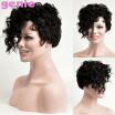 Short Black Highlighted Curly top Full Synthetic Wig Women lady wigs