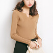 City plus CITYPLUS 2017 autumn&winter new women&39s fashion wild V-neck sweater padding bottoming shirt CWYC178469 milk color
