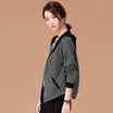 Markentsee 2017 new women&39s fall winter tide long sleeve hooded short jacket female loose Korean version of the wave jacket striped baseball zx1781723 black&white XL