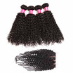 BHF hair Brazilian Virgin Curly Hair Weave Bundles With 44 Free Middle 3 Part