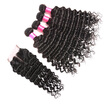 BHF Hair Virgin Hair 4 Bundles With Closure 8A Brazilian Deep Curly Virgin Hair Free Shipping