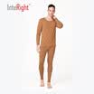 INTERIGHT Qiuyi Qiuqi Men New round neck underwear basic thermal underwear set brown yellow L