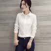 Markentsee 2017 new women&39s autumn round collar single row of multi-button simple color shirt simple art long-sleeved Slim sweet yzKFG6021D white XL