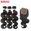 Human Hair Bundles With Closure Peruvian Virgin Hair Body Wave 3 Bundles With Closure Peruvian Virgin Hair With Closure