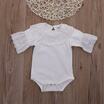 Lace Collar Baby Girls Short Sleeve Bodysuit Romper Jumpsuit One-pieces Outfits