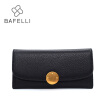BAFELLI women money clip genuine leather long wallets simple zipper & hasp carteira purse black brown coin pocket wallet women