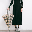 City plus CITYPLUS 2017 winter new style women women retro lofty waist long pleated skirt high waist wild skirt skirt CWQZ179553 black uniform