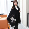 Shanghai stock STORY Of SHANGHAI autumn&winter women&39s wool scarves thick warm shawl peony decals red