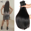 HCDIVA Straight Hair 4 Bundles Lot MalaysIan Virgin Human Hair Extensions Natural Black No Shedding No Tangle Good Quality Hair