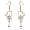 Austrian Crystal Water Drop Earrings Fashion Jewelry Heart Hanging Earring For Women 6807