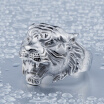 Vintage 316L Stainless Steel Titanium Tiger Head Ring Men Personality Unique Mens Animal Jewelry US size