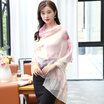 STORY Of SHANGHAI Ladies Woolen Scarf Warm & Warm Scarf Shawl Elegant Striped Pink