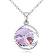 Moon Pendant Necklace For Women Fashion Jewelry Austrian Crystal White Gold Color Necklace Friendship Party Gift 26490