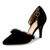 Jiabaisi shoes Women pumps Fur Pointed Toe New Spring High Heels Multifunction strap Stiletto Dress Party Womens Shoes