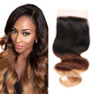Brazilian 1 Pcs 44 Lace Closure Ombre body Wave Hair Virgin Human Hair Extensions Lace Closure