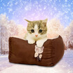 Huayu pet hoopet cat nest detachable winter thickened kennel pet nest kitten house dark green mat S