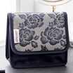 Ou Runzhe cosmetic bag handbag with a mirror cloth rose pattern square female models scratching storage bag