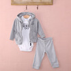 Casual Newborn 6 9 12 18 Months Cardigan Pant Set Baby Boy Outfit Clothes Gray