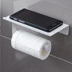 ORZ Toilet Paper Holder With Mobile Phone Storage Shelf Rack Wall Mount Bathroom Tissue Holder Bathroom Storage Organizer Rack