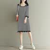 City plus CITYPLUS 2017 autumn&winter new women&39s art wild striped knit long sweater dress CWQZ178560 black&white all