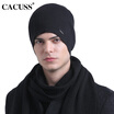 CACUSS Z0263 2017 autumn&winter new fashion men&women wild casual knitted wool cap black one size