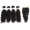 Wholesale Factory Direct Outlet For Vendors Deep Wave Virgin Hair With Lace Closure Brazilian Human Hair Weave Bundles With Lace C