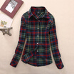 Hot Sale Autumn Winter Ladies Female Casual Cotton Lapel Long-Sleeve Plaid Shirt Women Slim Outerwear Blouse Tops Clothing