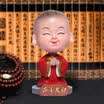 Boliliang car decoration jewelry vibrating car car shaking head small monk car interior decoration car decoration supplies creative cute cartoon gifts laughing mouth often open