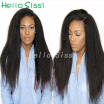 Peruvian Remy Pre Plucked African American Kinky Straight Lace Front Human Hair Wigs With Baby Hair