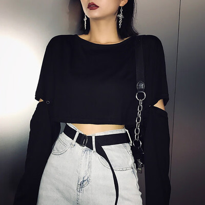 Removable Long Sleeve T Shirt Casual Loose O-neck High Street Summer Streetwear Short Tees
Removable Long Sleeve T Shirt Casual Loose O-neck High Street Summer Streetwear Short Tees