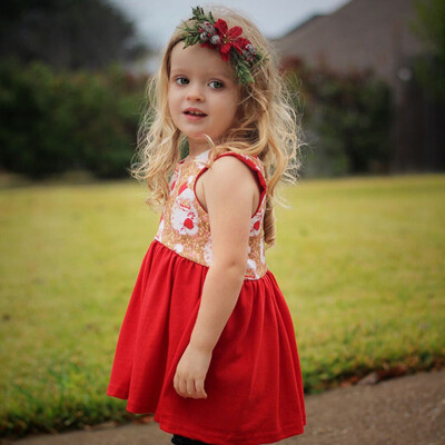 Children Dress Christmas Print Sleeveless Dress New Girls Dresses Children Clothing Baby Girls Outfits 1-4Y
Children Dress Christmas Print Sleeveless Dress New Girls Dresses Children Clothing Baby Girls Outfits 1-4Y