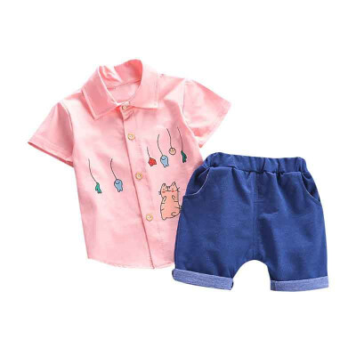 Summer Baby Boys Short Sleeve Cartoon Print Tops Blouse ShirtShorts Children Casual Outfits Sets Baby Boy Clothes
Summer Baby Boys Short Sleeve Cartoon Print Tops Blouse ShirtShorts Children Casual Outfits Sets Baby Boy Clothes