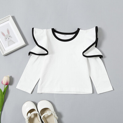 Spring Autumn Baby Girls Fashion Sweatshirts Childrens Striped Cotton Ruffle Sleeve Pullover Solid Color Tops For 1-5T
Spring Autumn Baby Girls Fashion Sweatshirts Childrens Striped Cotton Ruffle Sleeve Pullover Solid Color Tops For 1-5T