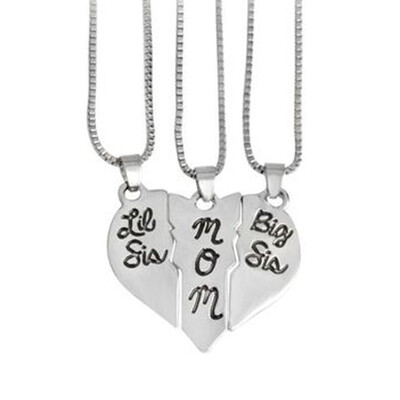 3pcs set Lettering Necklace" MOM Love Heart Pendant Mother Daughters Children Birthday Family Special Gift
3pcs set Lettering Necklace" MOM Love Heart Pendant Mother Daughters Children Birthday Family Special Gift