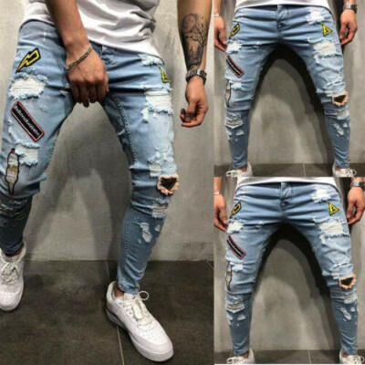 Mens Ripped Skinny Biker Jeans Destroyed Frayed Slim Fit Denim Pants Trousers
Mens Ripped Skinny Biker Jeans Destroyed Frayed Slim Fit Denim Pants Trousers
