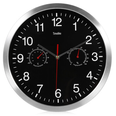 32cm Silent Wall Metal Clock Thermometer Hygrometer Quiet Sweep Movement No-ticking Home Art Decor
32cm Silent Wall Metal Clock Thermometer Hygrometer Quiet Sweep Movement No-ticking Home Art Decor