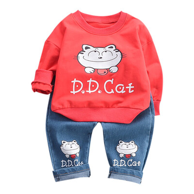 New Autumn Children Boys Set Baby Clothing Long Sleeve Cartoon Cat Print T-Shirt TopsDenim Pants Trouser Clothes Set 6-48M
New Autumn Children Boys Set Baby Clothing Long Sleeve Cartoon Cat Print T-Shirt TopsDenim Pants Trouser Clothes Set 6-48M