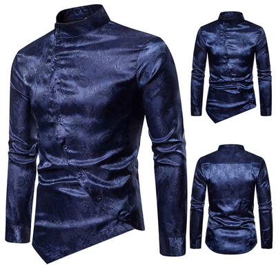 Toponeto Men Inclined Button Cashew Flower Irregular Henry Collar High-Grade Iong-Sleeve
Toponeto Men Inclined Button Cashew Flower Irregular Henry Collar High-Grade Iong-Sleeve
