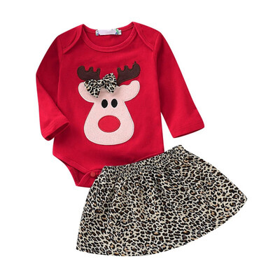 0-18M Spring Autumn Casual Fashion Baby Girl Cartoon Printing Long Sleeve Bodysuit And Leopard Skirt Set Christmas Clothes
0-18M Spring Autumn Casual Fashion Baby Girl Cartoon Printing Long Sleeve Bodysuit And Leopard Skirt Set Christmas Clothes