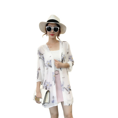 Summer Womens Cropped Sleeve Print Long Kimono Cardigan Blusas Jacket Casual Loose Sunblock Shirt
Summer Womens Cropped Sleeve Print Long Kimono Cardigan Blusas Jacket Casual Loose Sunblock Shirt