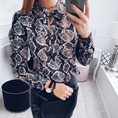 Fashion Women Sexy Chiffon Blouses Casual Snake Skin Printed Shirts Ladies Loose Tops
Fashion Women Sexy Chiffon Blouses Casual Snake Skin Printed Shirts Ladies Loose Tops