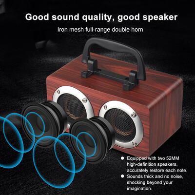 Portable Bluetooth 42 Speaker Wooden Player Stereo Surround Player Double Horn Built-in 1200mAh Battery with TF Card AUX Audio So
Portable Bluetooth 42 Speaker Wooden Player Stereo Surround Player Double Horn Built-in 1200mAh Battery with TF Card AUX Audio So