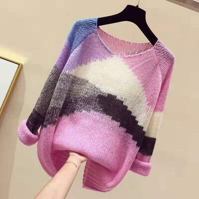 Women Sweater New Multicolor Autumn Winter O-Neck Knitted Jumper Top Loose Casual Warm Patchwork Femme Sweater
Women Sweater New Multicolor Autumn Winter O-Neck Knitted Jumper Top Loose Casual Warm Patchwork Femme Sweater