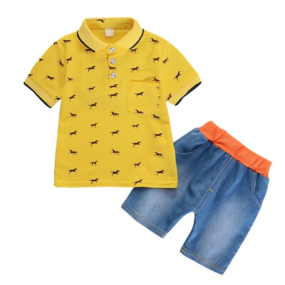 Hot baby boy clothes children cute cartoon pony print lapel short sleeve shorts suit for 0-4 years old
Hot baby boy clothes children cute cartoon pony print lapel short sleeve shorts suit for 0-4 years old