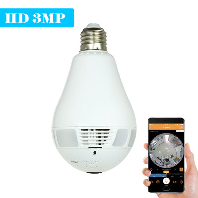 3MP HD Wireless Wifi VR Light Bulb IP Camera 360 Degree Full View 144MM Lens Fish Eye Panoramic Indoor Security CCTV Camera Suppo
3MP HD Wireless Wifi VR Light Bulb IP Camera 360 Degree Full View 144MM Lens Fish Eye Panoramic Indoor Security CCTV Camera Suppo