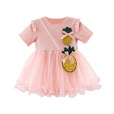 Summer Baby Girl Short Sleeve Princess Dress with Pineapple Shape Bag Patchwork Dresses
Summer Baby Girl Short Sleeve Princess Dress with Pineapple Shape Bag Patchwork Dresses