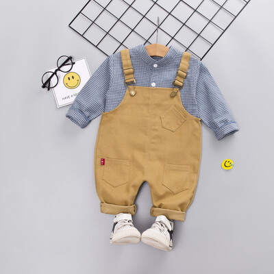 Autumn Baby Boy Clothes Cute Plaid Print Fashion Long Sleeve Shirt Blouse Suspenders Trousers Casual Kids Clothes Spring 2pcs
Autumn Baby Boy Clothes Cute Plaid Print Fashion Long Sleeve Shirt Blouse Suspenders Trousers Casual Kids Clothes Spring 2pcs