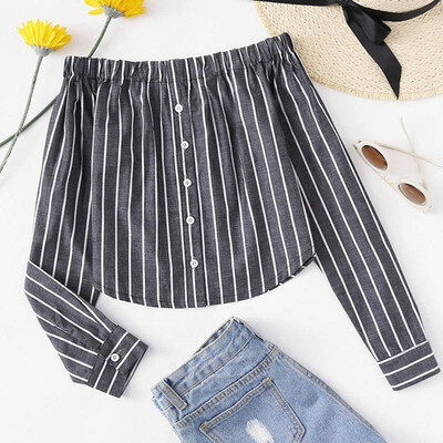 Sexy Off Shoulder Long Sleeve Button Detail Women Blouse 2019 Fashion Slim Fit Slash Neck Short Women Top And Blouse Plus Size
Sexy Off Shoulder Long Sleeve Button Detail Women Blouse 2019 Fashion Slim Fit Slash Neck Short Women Top And Blouse Plus Size
